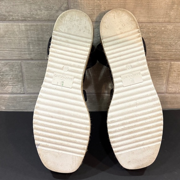 BANDOLINO Navy Logo Woven Padded Major Square Toe Wedge Heeled Sandal 9.5 M - Picture 10 of 11